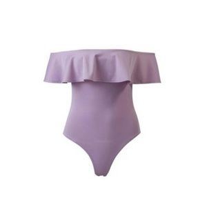 Purple off the shoulder bodysuit